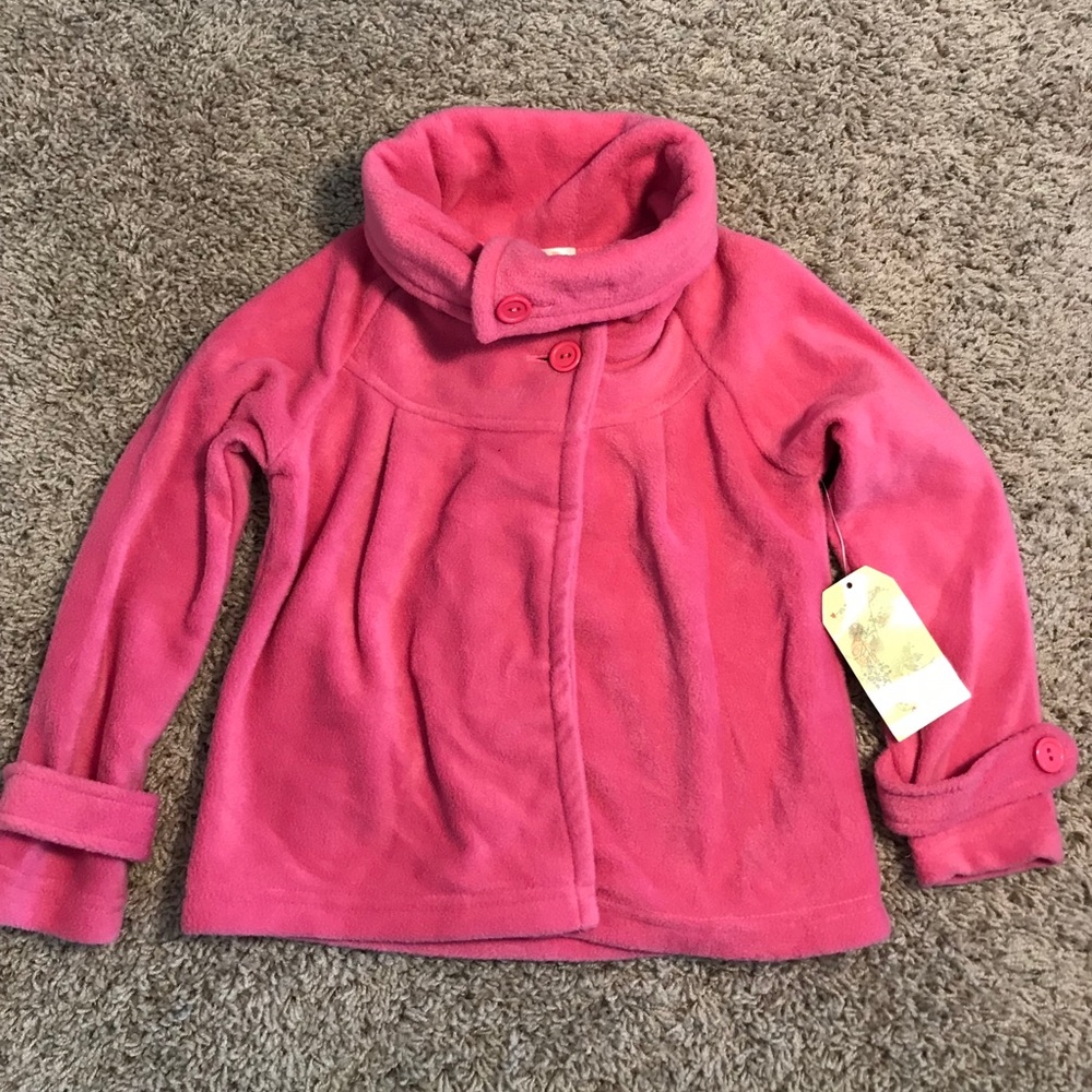 Dream Star coat roll neck fleece pink large/6 NWT